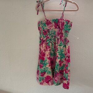 Floral Pink and Green Crewcuts Dress